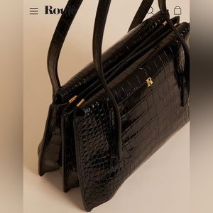 Rouje Paris J Bag in Croc Black NWOT